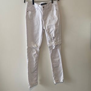 White ripped jeans